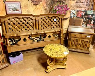 Bedroom set - Lg. and Sm. dresser each w/mirror, 2 night stands queen/full headboard & footboard and hutch