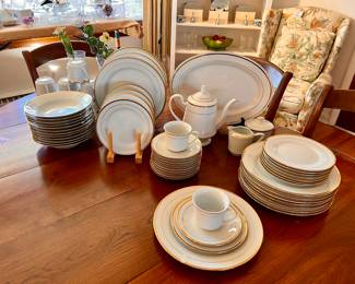 White china w/gold trim - 5pc setting for 12