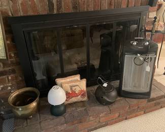 Space heater Coleman battery opp lantern cast iron kettle 