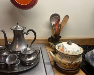 Pewter tea set