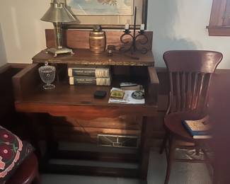 Secretary desk antique chairs 