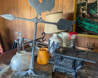 Weather vane salesman sample cast iron stove 