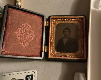 Tin type antique photo we just found a bunch of Shriners club memorabilia, hats pins, plaques & more sorry no photos just found last minute.