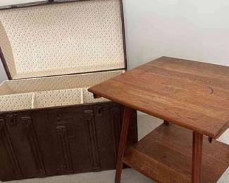 Antique Table and Trunk