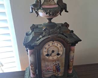 Very old mantle clockit currently not working  it's definitely cool.
$150.00