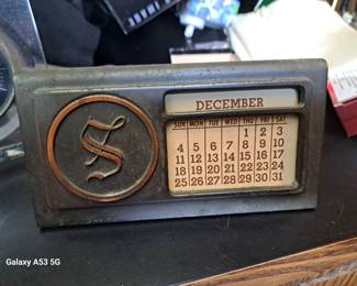 Very old and heavy desk calender $45