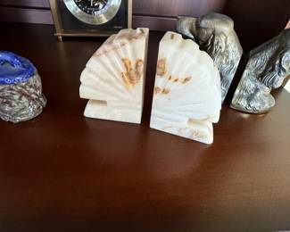 vintage onyx fan bookends