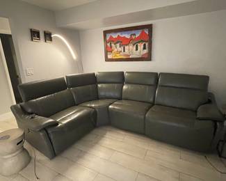 Leather Sectional with Reclining Pieces