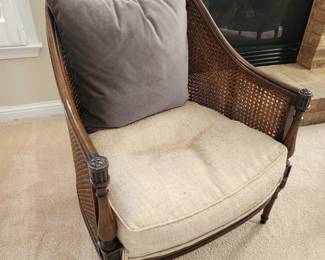 Pair of Handsome Cane Barrell Chairs
