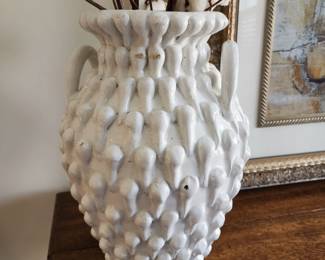 very heavy white teardrop ceramic vases