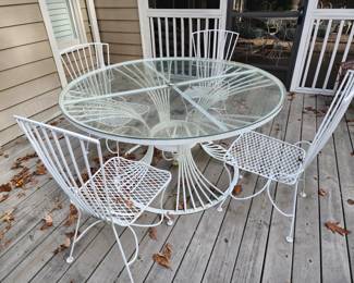 Beautiful vintage outdoor patio set with four chairs 