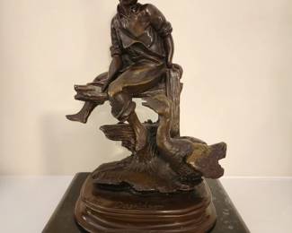 Jim Davidson Boy&Swan 11" Tall 