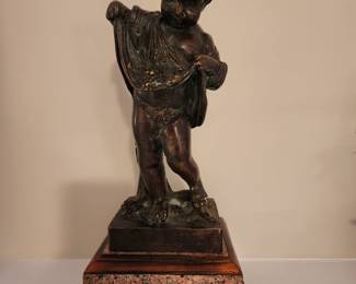 Bronze Theodore on Marble 14" Tall 