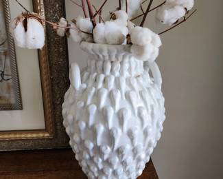 very heavy white teardrop ceramic vases