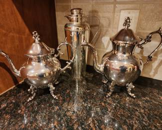 Silver on Copper Tea Pots