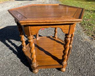Oak hexagonal end table