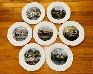 Large collectible lot of Currier & Ives Reproduction Americana Series plates