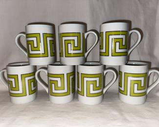 7 Jonathan Adler Greek Key mugs