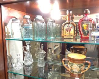 Ball jars and liquor decanters 