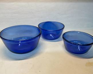 Blue nesting bowls