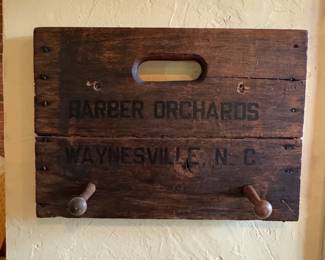 Antique box turned into hooks