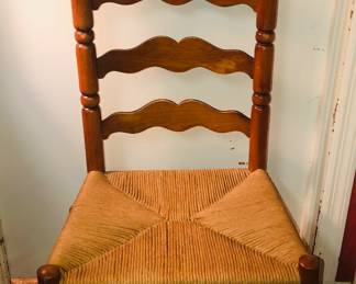 Tell City Ladderback Dining Side Chair W. Rush Seat  6