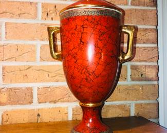 Pair of covered mantel urns