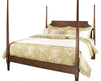 Kincaid Homecoming Solid Wood King Pencil Post Bed in Vintage Walnut