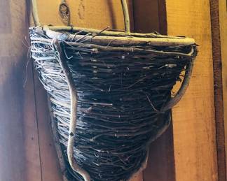 vintage rustic hand made  wall basket