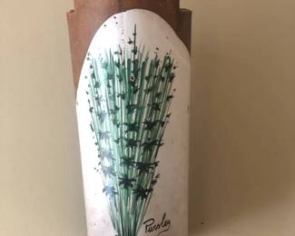 Contemporary Italian Hand Painted Decor Piece on Clay
