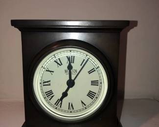 Nicholson Sheffield Pewter Mantle Clock from Restoration Hardware