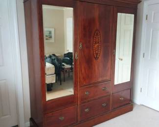 Gorgeous Antique Double Mirror Armoire