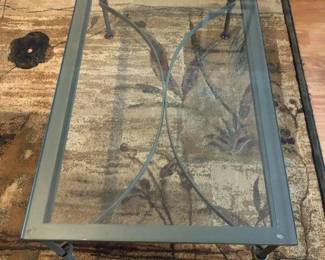 Handsome Wrought Iron and Glass Coffee Table