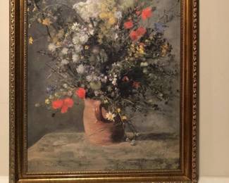 Beautiful Framed Print of Flowers in a Vase by Pierre Auguste Renoir