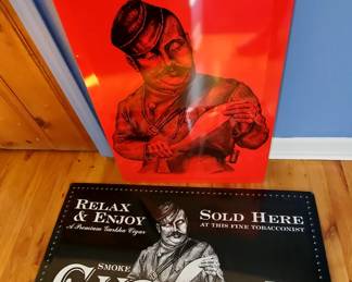 Two cigar metal signs