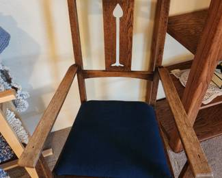 Two Antique  Oak Carver Arts and Crafts Chairs