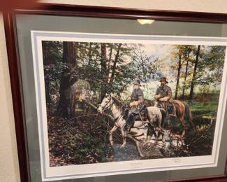 Many framed and matted Civil War Prints signed.  Note: We have documentation for these art pieces. 