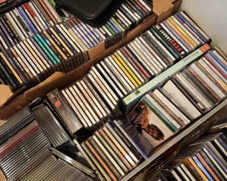 Many CD's and DVD's. 