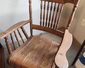 Two Antique Oak Rocking Chairs