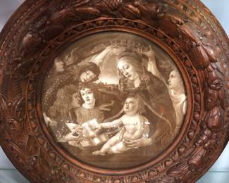 Beautifully carved wood frame about 10” 