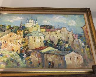 Ukrainian oil on canvas "Old Kiev", signed.