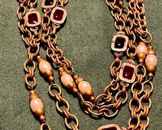Vintage 1980s Masion Gripoix for  Chanel goldtone runway necklace.