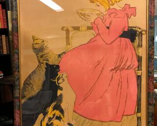 Theophile Steinlen, 1894 lithograph ("before letters") what later became the poster "Lait pur Sterilise"               49 3/4" x 35 3/4".  Vixseboxse Art Gallery label