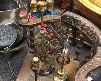 A selection of rewired vintage lamps