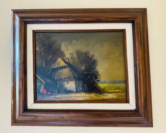 Country Cottage , Oil by J Wustkowiak