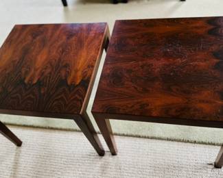 Danish , Pair of  Rosewood Tables , 
18 1/2"