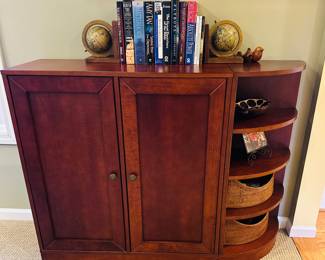 Wood Cabinet, Many Books 