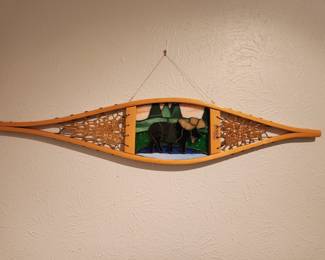 Snowshoe with stained glass insert