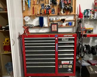 Craftsman tool chest filled with tools