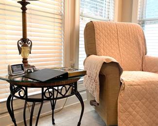 wrought iron base side table